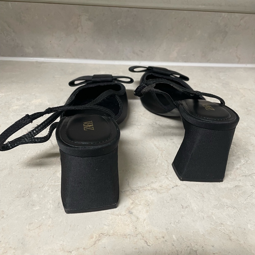 Zara Women's Elegant Black Slingback Heels - Picture 6 of 8